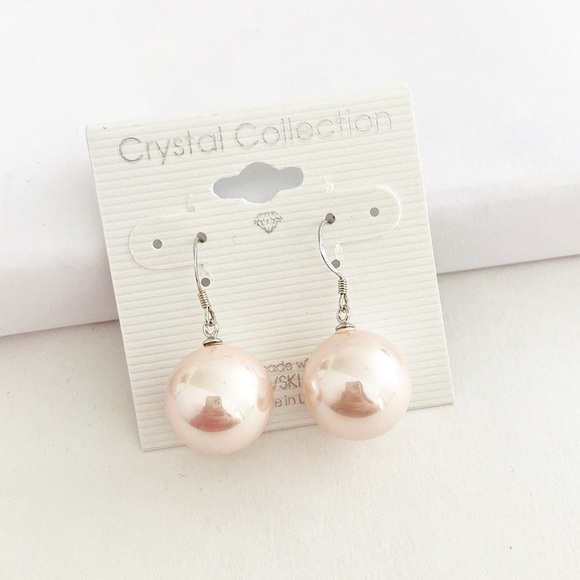 15mm Pink Mother of Pearl Sterling Silver Earrings💕 - Picture 1 of 1